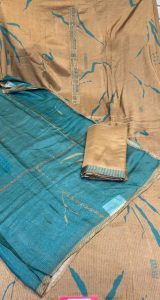 Masleen Fabric Biscuit Colour Printed Casual Wear Suit