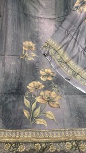 Soft Crape Printed Mehandi Colour Casual Wear Suit