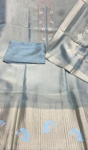 SHIMMER FABRIC LIGHT PISTA COLOUR CASUAL WEAR SUIT