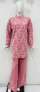 Fabric Woollen pink colour readymade coord set