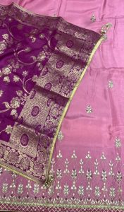 Silk Fabric Pink  Gotta Patti Work Lovely Suit