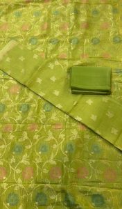 Banarasi Shimmer Fabric Parrot Colour  Attractive Suit
