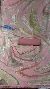 Shimmer fabric Pink peach colour party wear suit