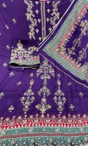 CRAPE FABRIC PURPLE COLOUR DEZINER SUIT