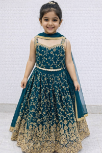 Georgette Fabric BottleGreen Colour Sippy Work Readymade Lehenga Choli