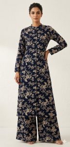 Plazo with kurti , Black fabric, Ryon fabric