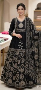 Anarkali suit , Black colour, Cotton Fabric