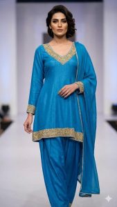 Customized  suit , Fandy shimmer fabric, hand embriodery