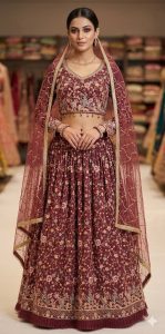 Designer Lehnga ,Maroon ColourGeorgette fabric