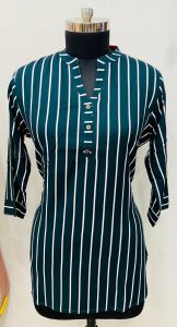 Readymade Kurta,Fabric Cotten Masleen,Color Bottle Green,Printed