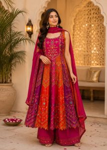 Anarkali,Fabric Bnarasi Silk,Handwork,Multicolor