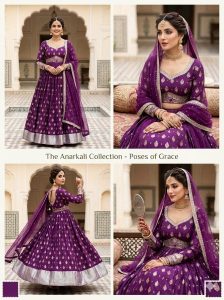 Lehanga Choli,Fabric Banarsi,Higilited Work,Color Wine