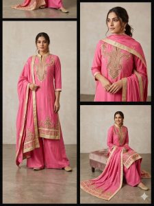 Readymade Suit,Fabric Georgette,Hand Work,Color Pink